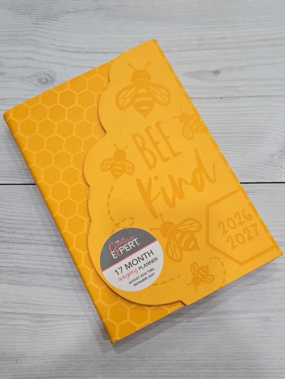 The Creative Expert 2026-2027 Bee Kind 17-Month Planner - Bright Yellow